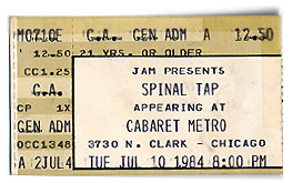 Spinal Tap concert ticket
